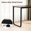 Modern Simple Study Writing Desk Heavy-duty Metal Frame Workstation-Coffee