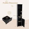 Freestanding Bathroom Storage Cabinet with 3 Open Shelves & Door Cabinet Black