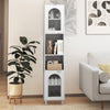 Narrow Home Organizer Tall Bathroom Storage Cabinet-White