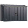 GYMAX 193 x 86 CM Metal Outdoor Storage Shed Snap-on Structures
