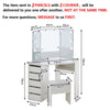 White Corner Dressing Table Makeup Desk Vanity Table 5 Drawers with Bubls