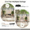 Porch Swing Frame Patio Metal Swing Stand w/ A-Shaped Structure 5 Hanging Ring
