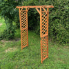Wooden Garden Arch Pergola Feature Archway Natural with Square Top (Tan) Trellis