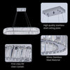 Crystal Chandelier Dimmable Oval LED Ceiling Light Pendant Lights w. Remote 70CM