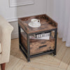 Industrial Side Table Bedside Cabinet Drawer Shelf Storage Bedroom Lamp Stand UK