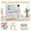 5 in 1 Travel Cot Folding Baby Playard with Storage Rack and Carry Bag Beige