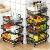 3/5/6 Tier Vegetable Fruit Trolley Cart Kitchen Rack Storage Basket Holder Shelf