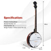 5-string Banjo 39” Full Size Banjo w/ 24 Bracket Remo Head Geared 5th Tuner