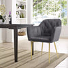 Set of 2/4 Grey Modern Velvet Kitchen Dining Chairs Soft Padded Seat Metal Legs