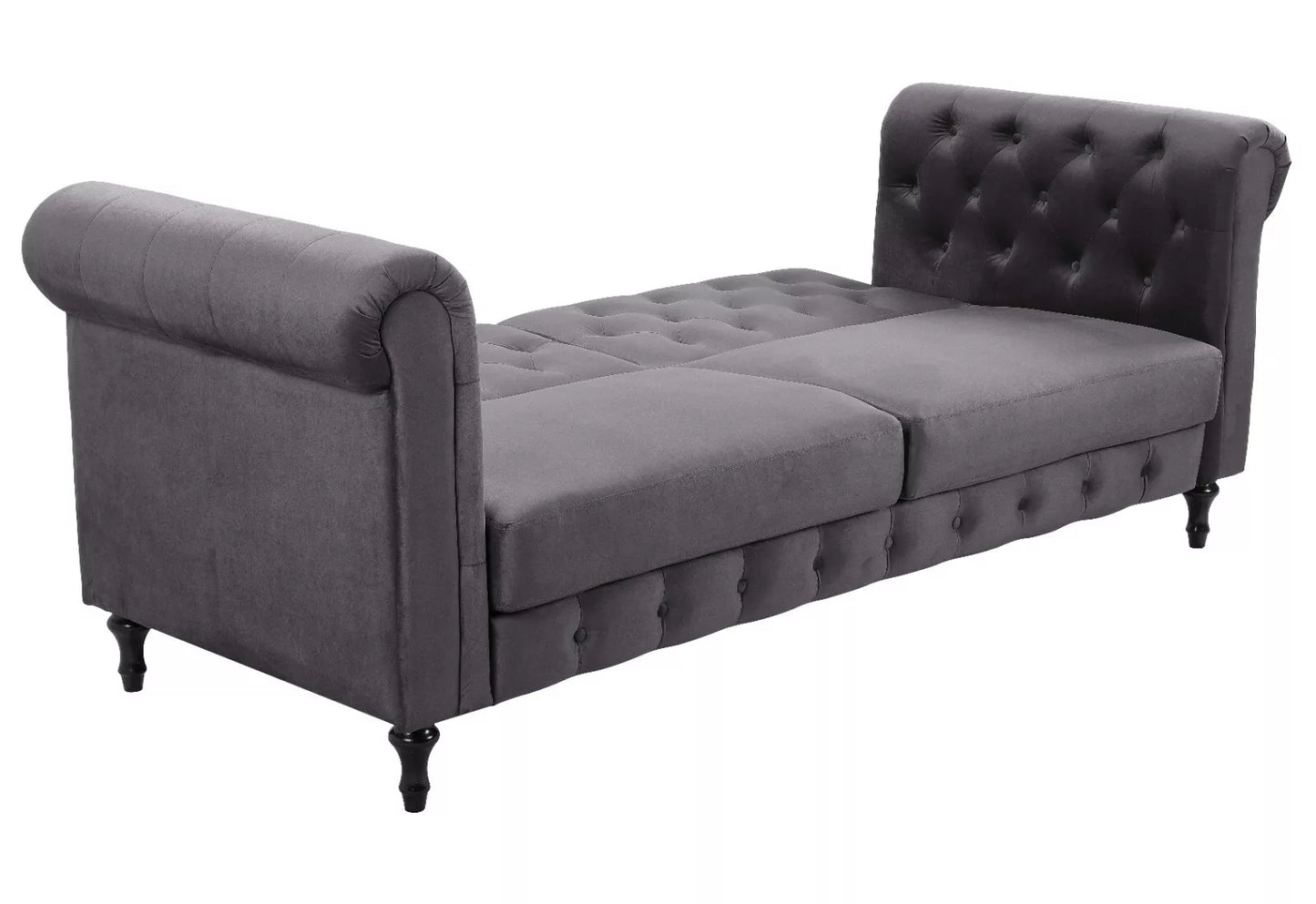 Sofa Bed Velvet Chesterfield 3 Seater Style Green Blue Grey Sofabed Button Back