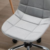 Ergonomic Office Chair Velvet Computer Home Study Chair Armless w/ Wheels, Grey