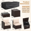 Rattan Sectional Sofa Set 8 PCS Wicker Patio Furniture Set-Brown