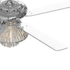 52In 5 Chrome Blades Ceiling Fan Crystal Light 3 Speed Reversible Motor w/Remote