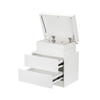 Bedside Tables White High Gloss LED Cabinets 2 Drawers Nightstand Modern Bedroom