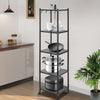 5 tiers Rectangle Standing Shelf Kitchen Shelf Storage Rack with 4 Wheels UK