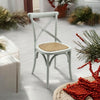Grey Cross Back Dining Chair Set of 2 Comfortable & Stylish Wooden Home Cafe