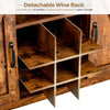 Buffet Cabinet with 9-Bottle Wine Rack Farmhouse Storage Sideboard Rustic