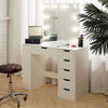 Large Dressing Table LED Lights Vanity Table with 6 Drawers Makeup Mirror White