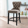 Velvet Button Wing Back Bar Stool Kitchen Pub Studd Breakfast Dining Chair Seat