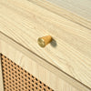 Rattan Sideboard Buffet with Storage, Cabinet with 3 Sliding Doors and 3 Drawers