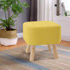 Linen Fabric Padded Stool Bench Footstool Pouffe Footrest Living Room Bedroom