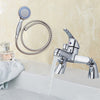 Luxury Bathroom Sink Bath Filler Tap Shower Mixer Taps Chrome with Hand Held Set