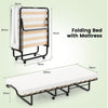 Folding Bed Rollaway Bed Portable Metal Guest Bed With 10cm Memory Foam Mattress