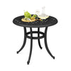 Outdoor Small Coffee Table Patio Side Table Cast End Table w/Adjustable Footpads
