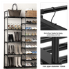 4 Row 9 Tier Shoe Rack Metal Tall Shoe Shelf Space Saving Shoe Organizer UK