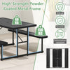 Picnic Table Bench Set for 2-4 People-Black
