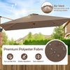 297cm Patio Cantilever Umbrella Square Double-Top Offset Umbrella Coffee
