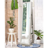 360 Rotating Mirrored Jewelry Cabinet Free Standing Jewelry Armoire With Lock