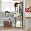 Strong Metal Coat Stand Corner Garment Rack Clothes Rail Wall Hanging Shelf Hook