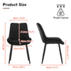 2pcs Black Dining Chairs Set Diamond Velvet Padded Seat Back Dining Room Chair