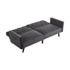 3 Seater Click Clack Sofa Velvet Mid Century Modern Couch with Solid Wooden Legs