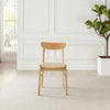 Bonnie Oak and Veneer Wooden Scandi Dining Chair with Rope Seat Set of 2 Klismos