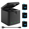 3x 1800mAh Battery For Go Pro Hero 9 /10/11/12+ 3 Slots Camera Battery Charger