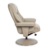The Denver Swivel Recliner Chair & Footstool - Genuine Leather - Pebble