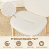 Soft Boucle Upholstered Kitchen Chairs Set of 2-White