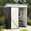 3 X 5ft Steel Sheds Garden Tools Storage Pent Roof Shelving Rack Galvanized Shed