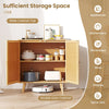 Boho Sideboard Storage Cabinet with PE Rattan Doors-Natural