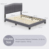 Double Size Platform Bed Modern Upholstered Bed Frame-Grey