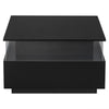 COFFEE TABLE WITH LED SQUARE HIGH GLOSS BLACK STORAGE TEA TABLE FOR LIVING ROOM
