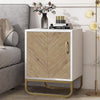 Single Door Storage Cabinet Sideboard Table Furniture Side Nightstand Metal Legs