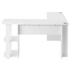 Corner Computer Table Laptop Home Study Wrokstation Desk Storage Shelves White