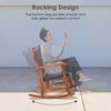 3 Pcs Outdoor Patio Rocking Chair Acacia Wood Rocker Side Table Set Brown