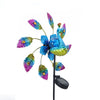 Solar Wind Spinner LED Light Peacock Sculpture WindMill Outdoor Garden Stake