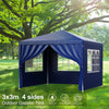 Gazebo Marquee 3x3m Heavy Duty Garden Party Canopy Waterproof Tent with 4 Sides