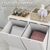 Tilt-out Laundry Storage Cabinet for Bathroom with 2 Hampers