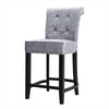 High Bar Stools Set Velvet Upholstered Pub Bar Chairs Wooden Legs Barstool Seats